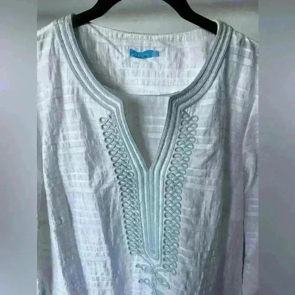 J. McLaughlin Cotton Blend Tunic Top - Picture 2 of 5